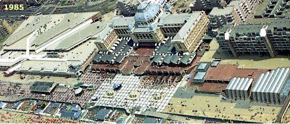 De bestrating van de bouelvard voor het Kurhaus in 1985.
